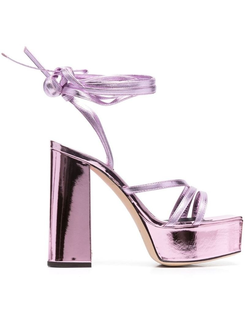 metallic 125mm platform sandals - 1