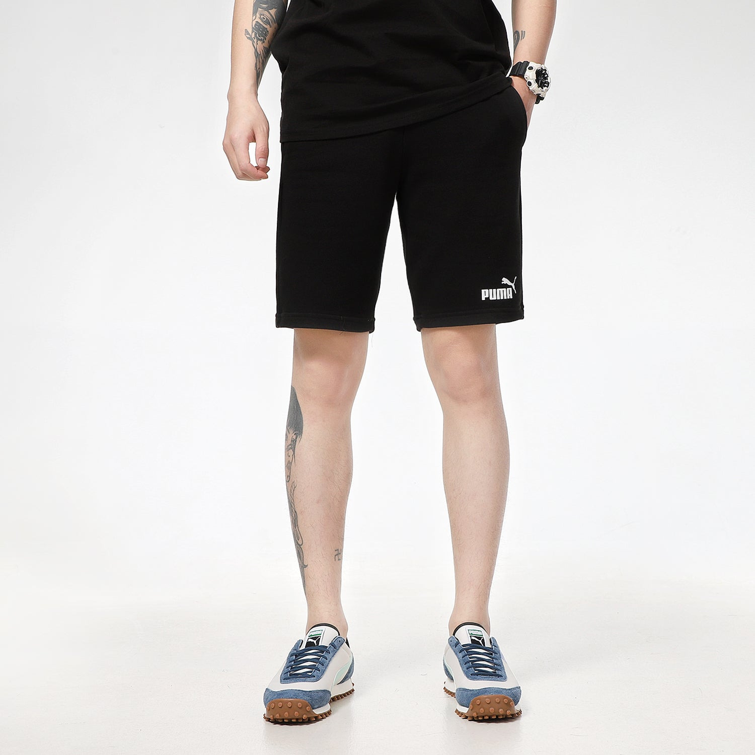 PUMA Essentials+ 12" Shorts 'Black White' 588739-01 - 3