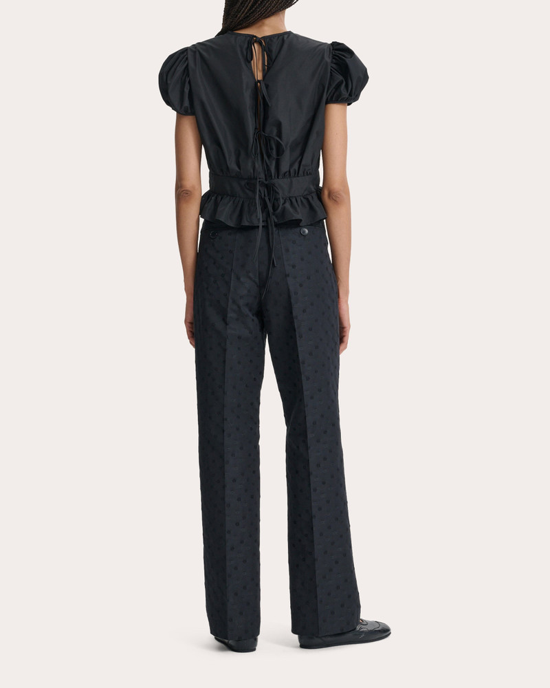 CECILIE BAHNSEN Cristobal Recycled Faille Gathered Peplum Top outlook