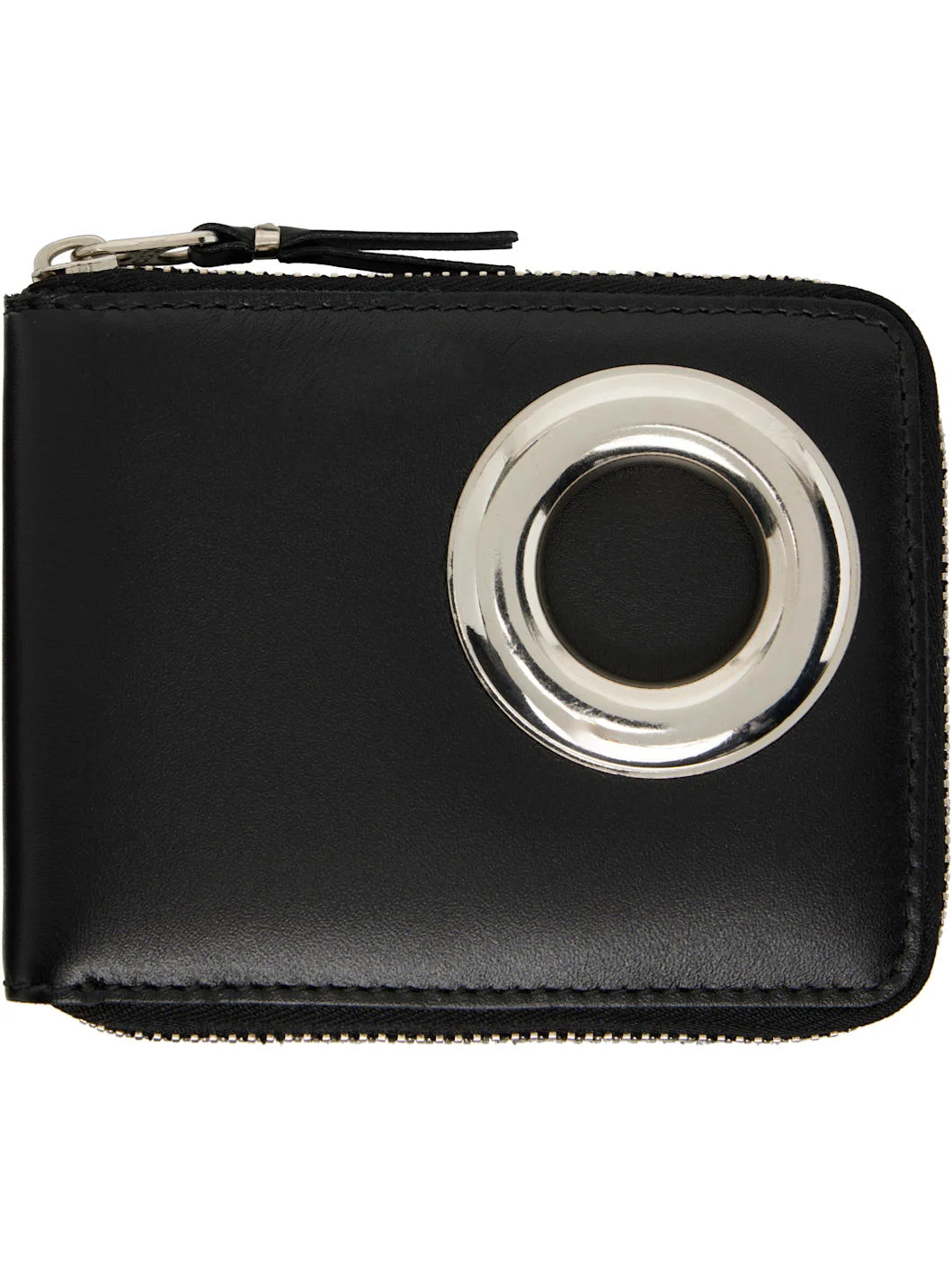 Black Silver Eyelet Wallet - 1