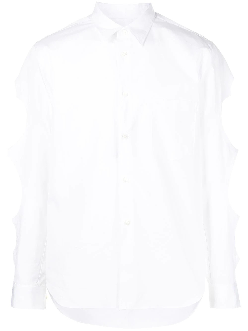 cut out-detail button-up shirt - 1