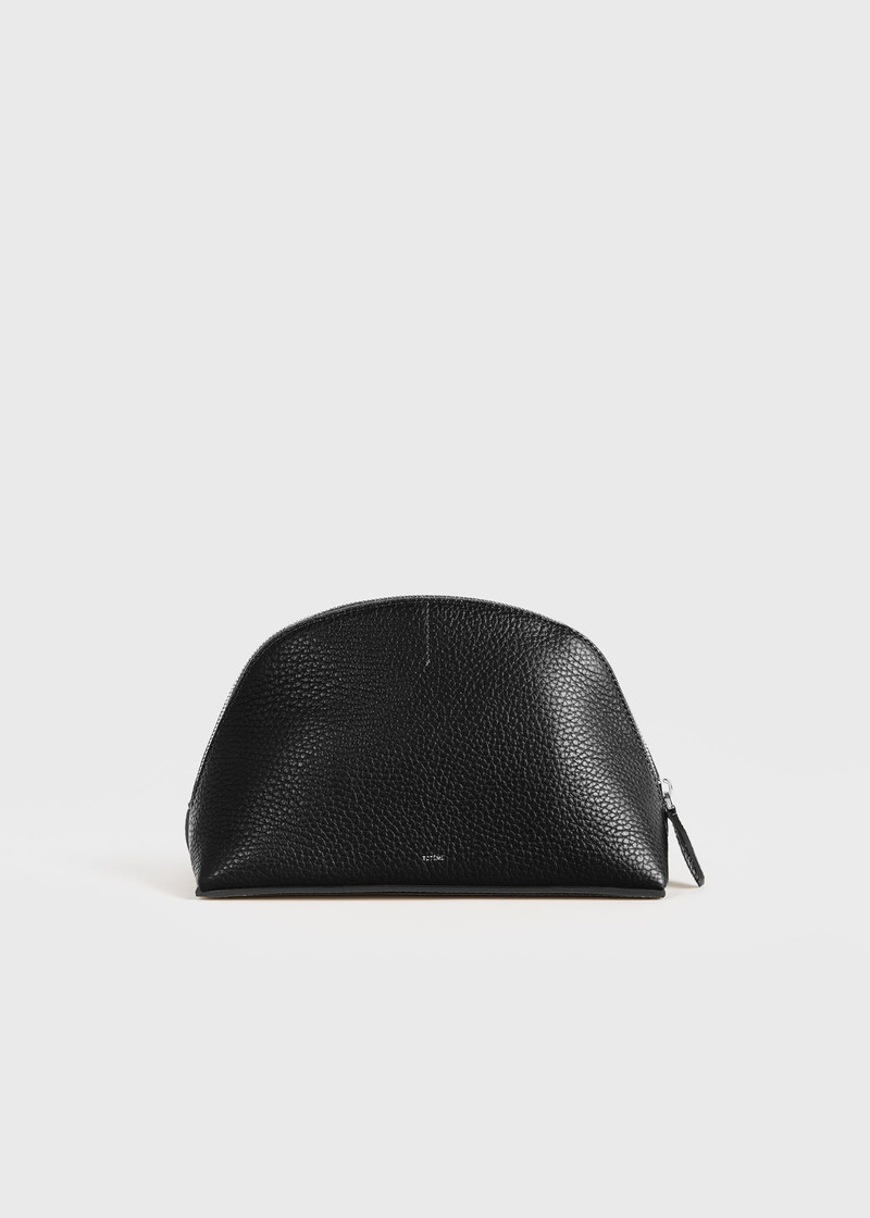 Small grained-leather day pouch black 1