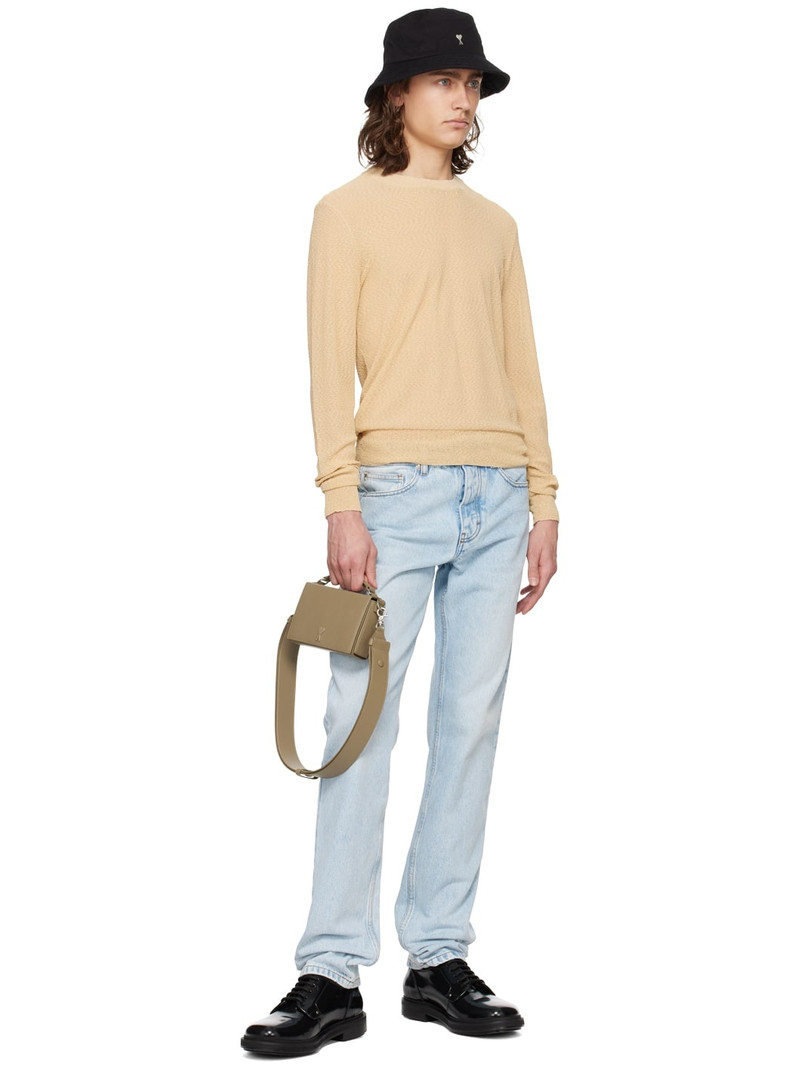 AMI Paris Beige Semi-Sheer Sweater outlook