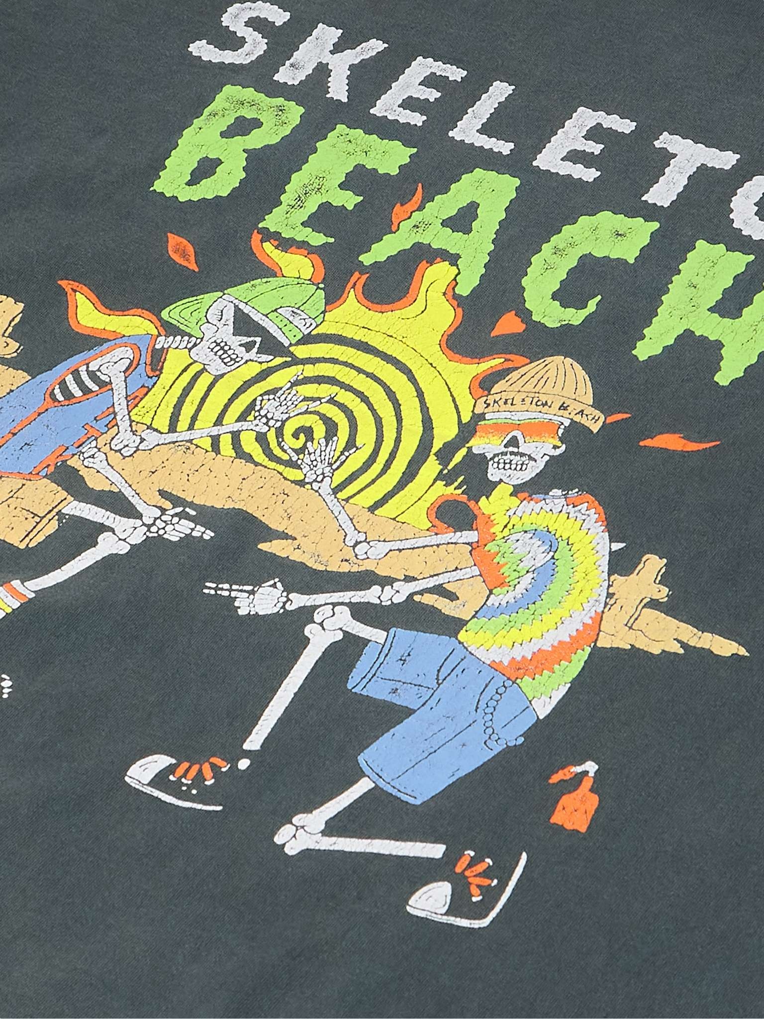 【GALLERY DEPT.】スケルトンビーチTシャツ GALLERY DEPT. Skeleton Beach Glittered Printed Cotton-Jersey