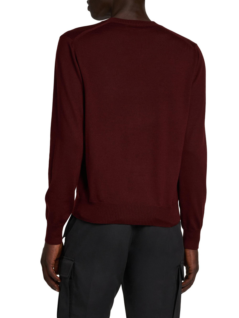 Men's Wool Crewneck Sweater - Oxblood Fiery Red 5