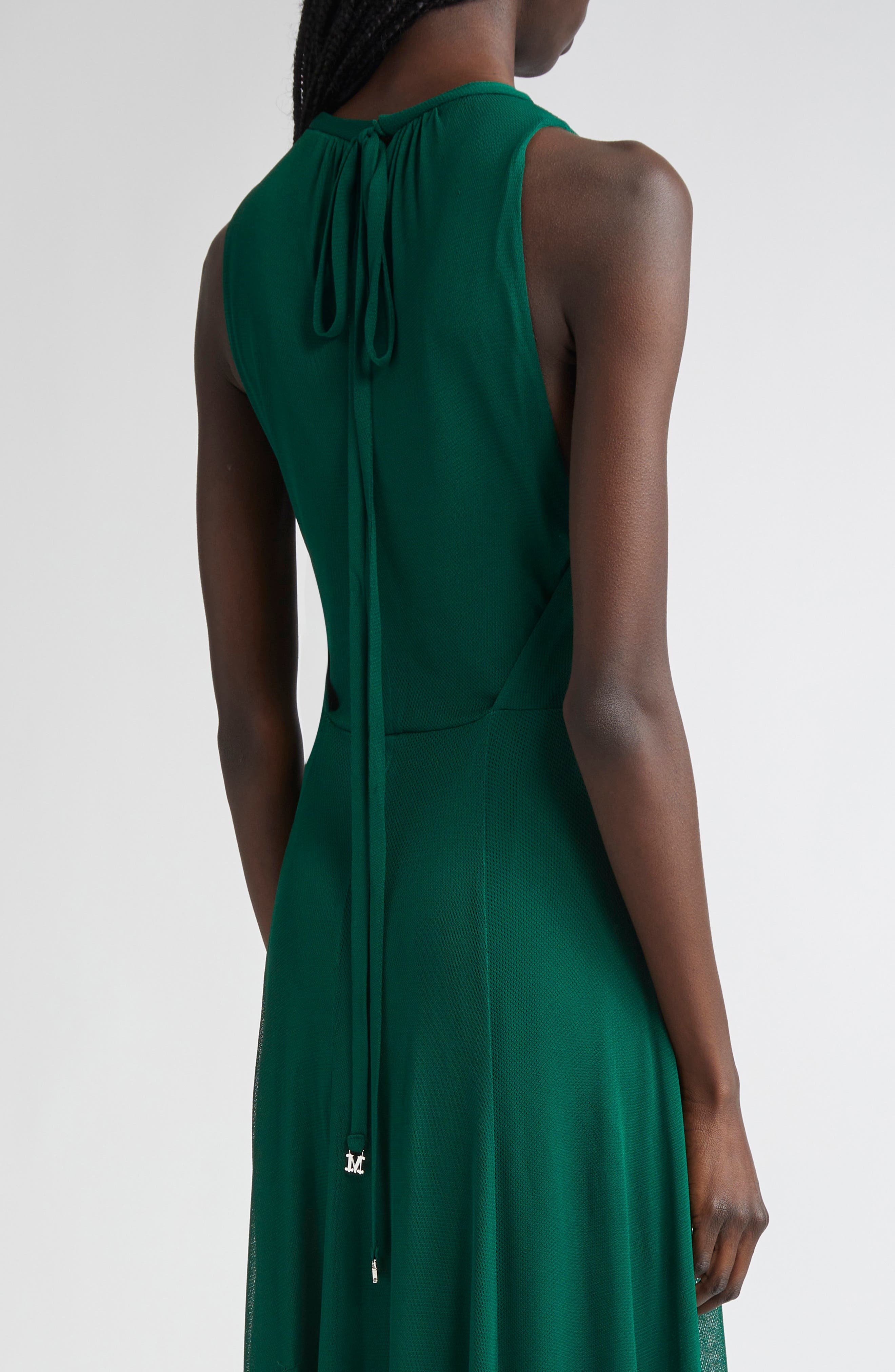 Max Mara Carnet Mesh Jersey Maxi Dress in Emerald at Nordstrom - 4