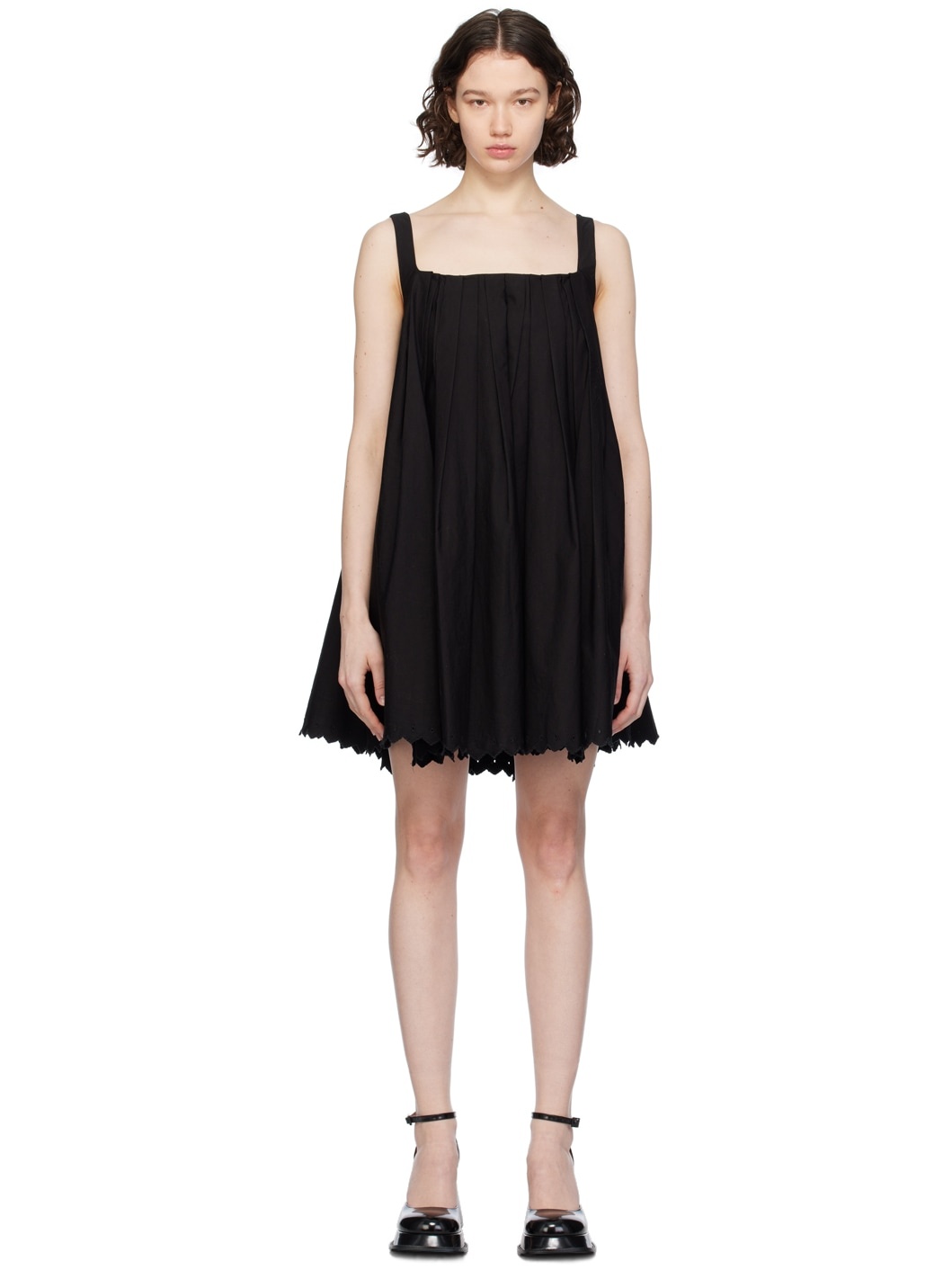 Black Pleated Minidress - 1