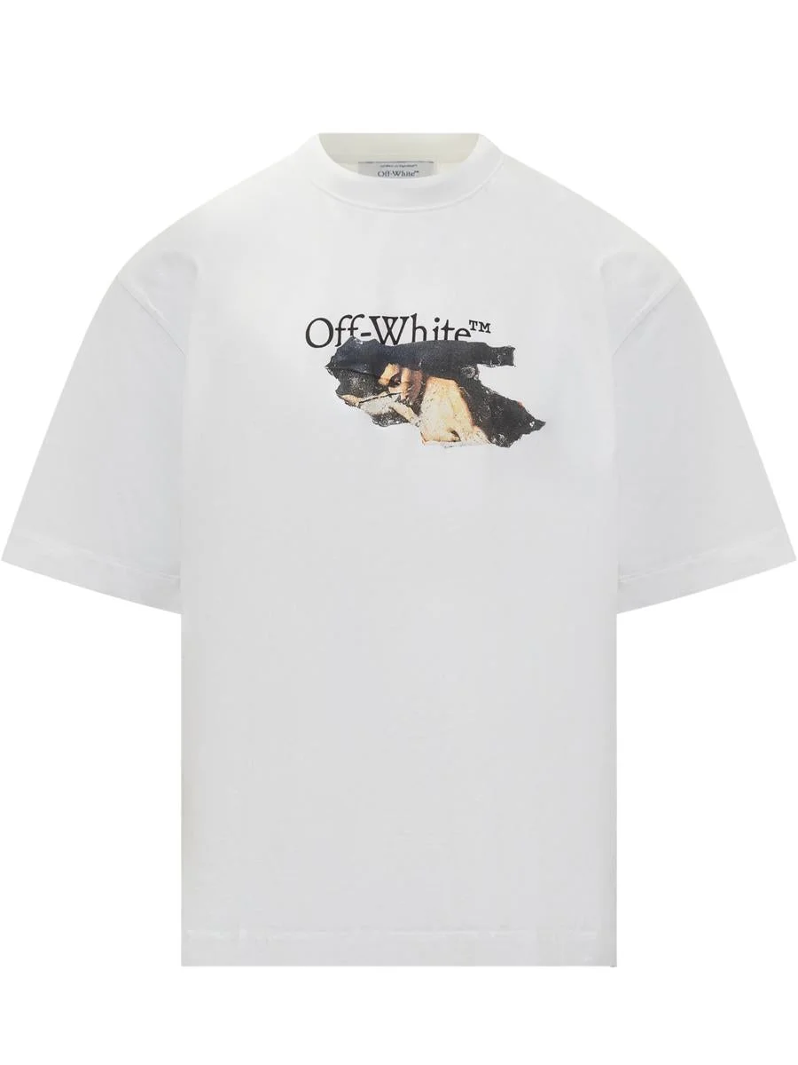 Off-White Off-White White T-Shirt With Logo And Graphic Print - 1