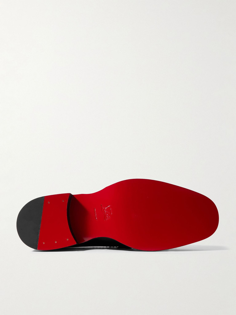 Christian Louboutin Cocoriclou Moc Studded Leather Loafers Black outlook