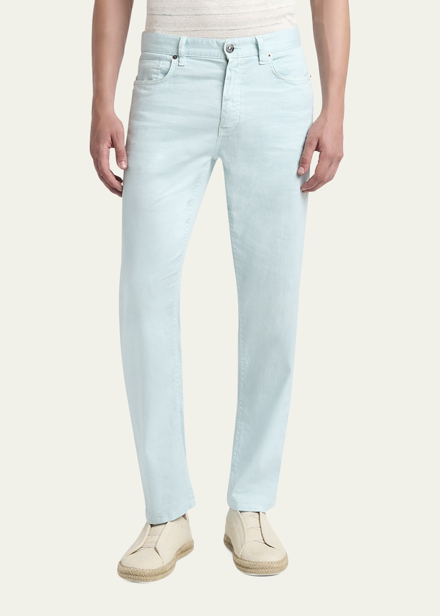 Men's Comfort Linen and Cotton Five-Pocket Pants - 2