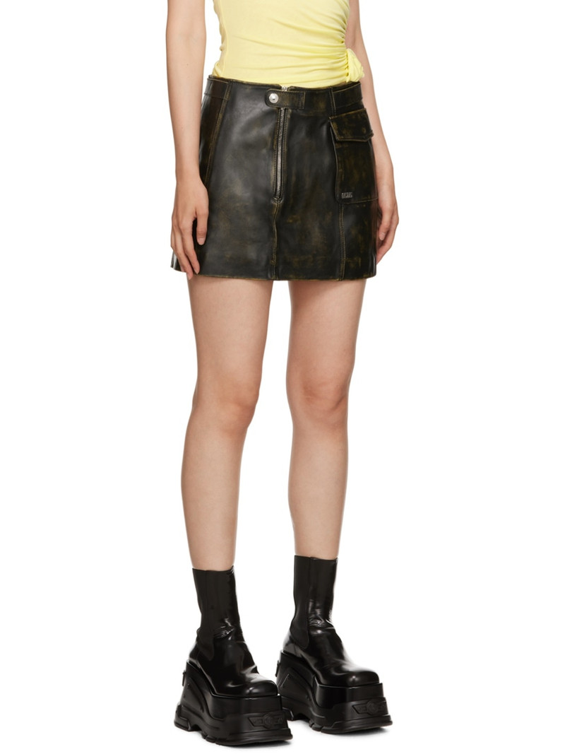 Black Biker Leather Miniskirt 2