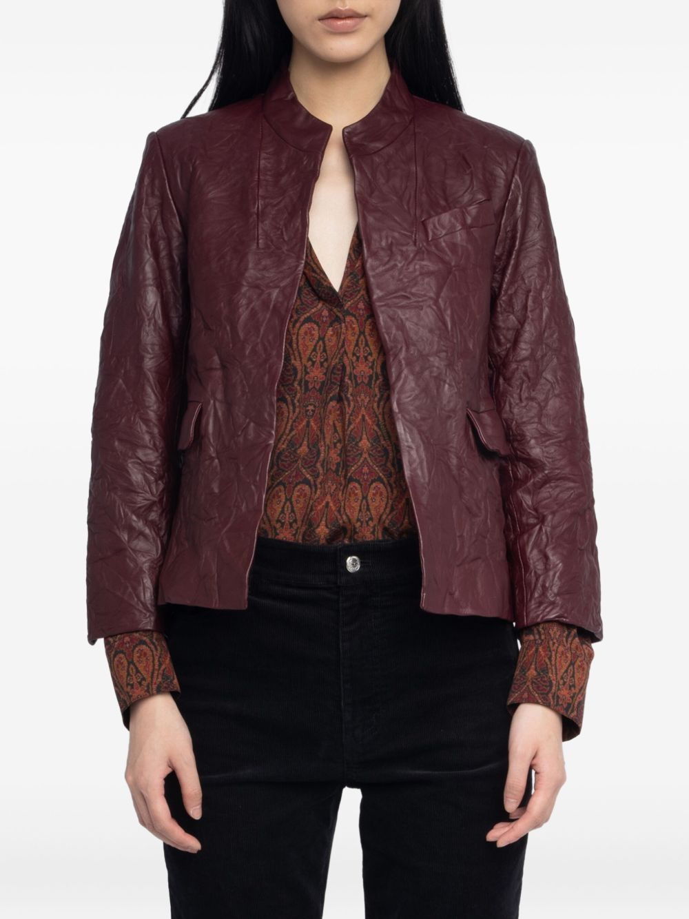 crumpled leather jacket - 4