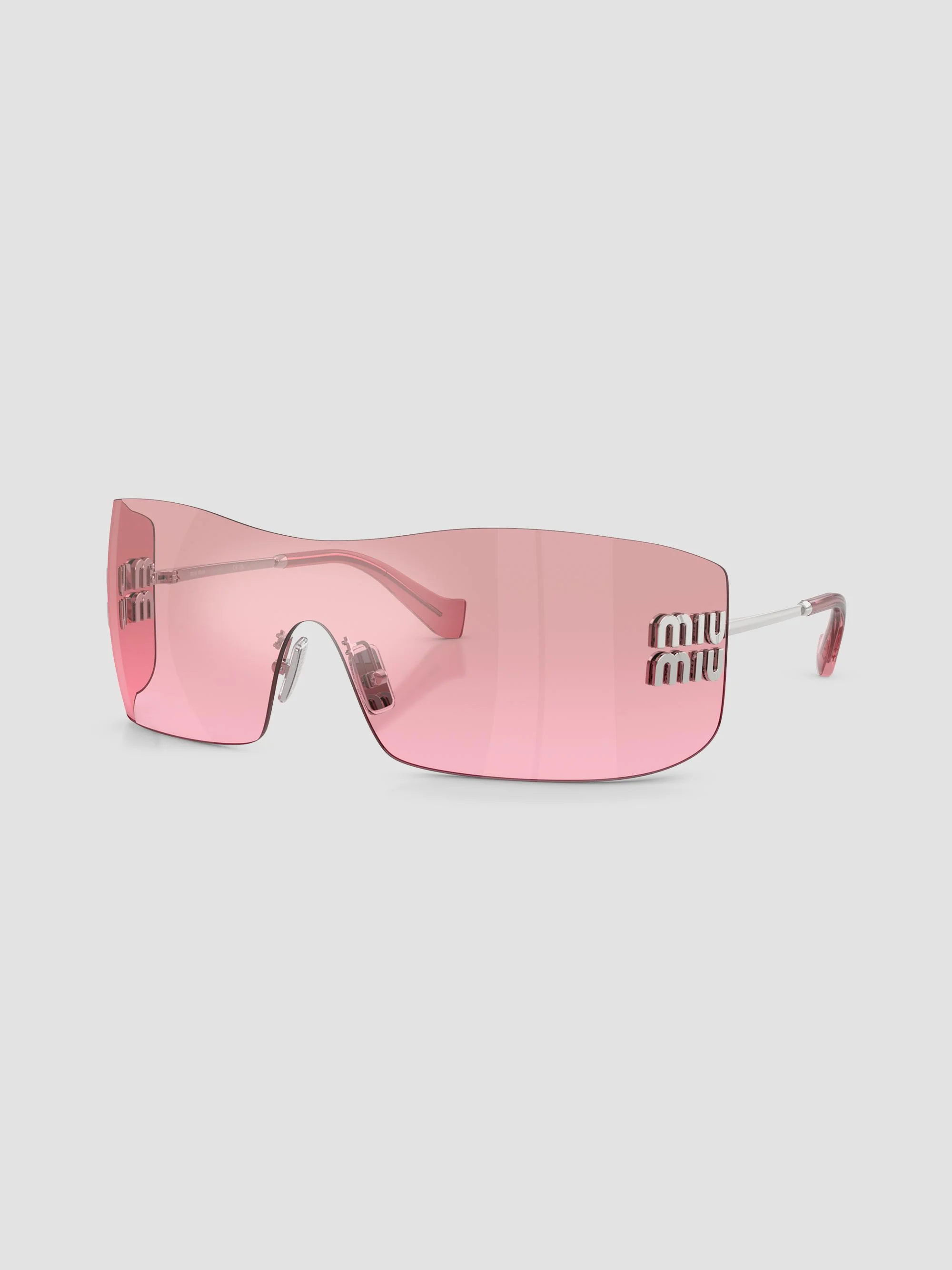 Women's 144MM Rectangular Shield Sunglasses - Pink - 1
