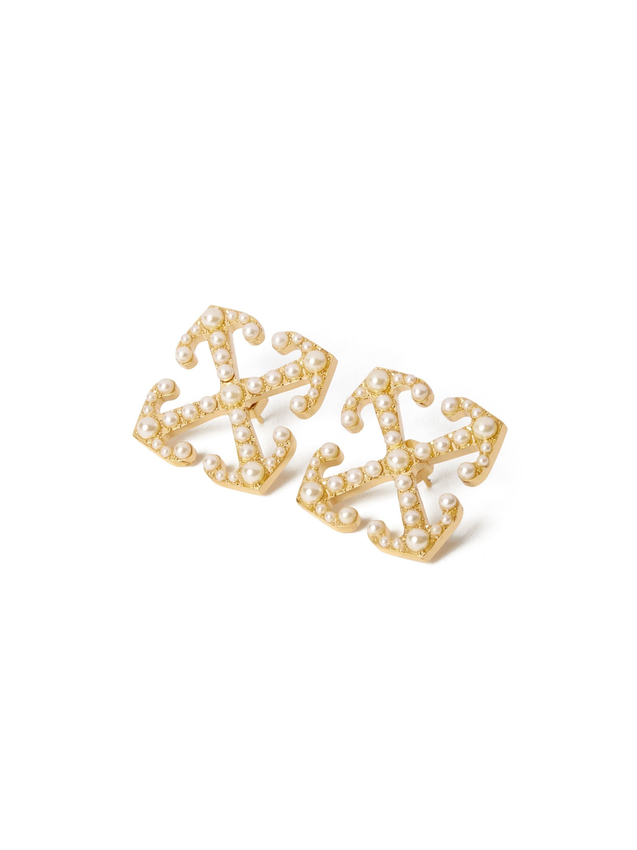 Arrow Earrings With Pearls - 2