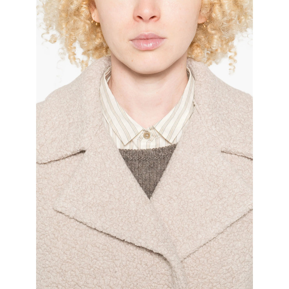 Harris Wharf London Neutrals Coats - Double Breasted & Peacoats Women - 4