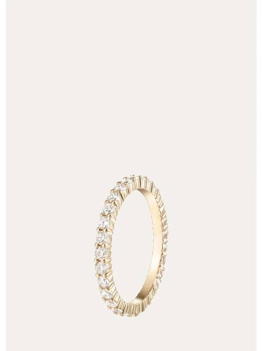 18K Yellow Gold Diamond Thin Sadie Eternity Ring - 1