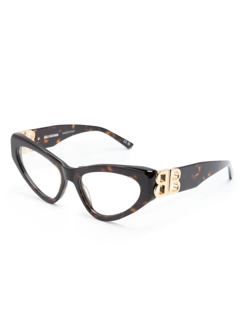 BALENCIAGA tortoiseshell cat-eye frame glasses outlook