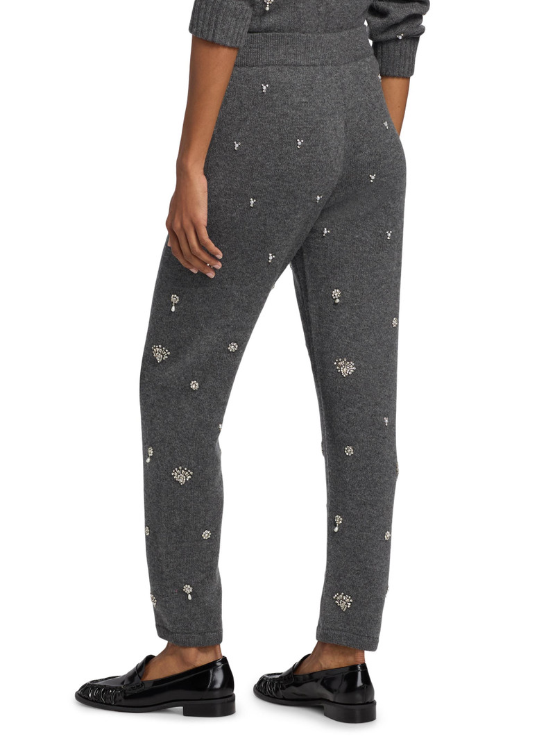 Women's Kandace Embellished Wool-Cashmere Joggers - Charcoal Grey 5