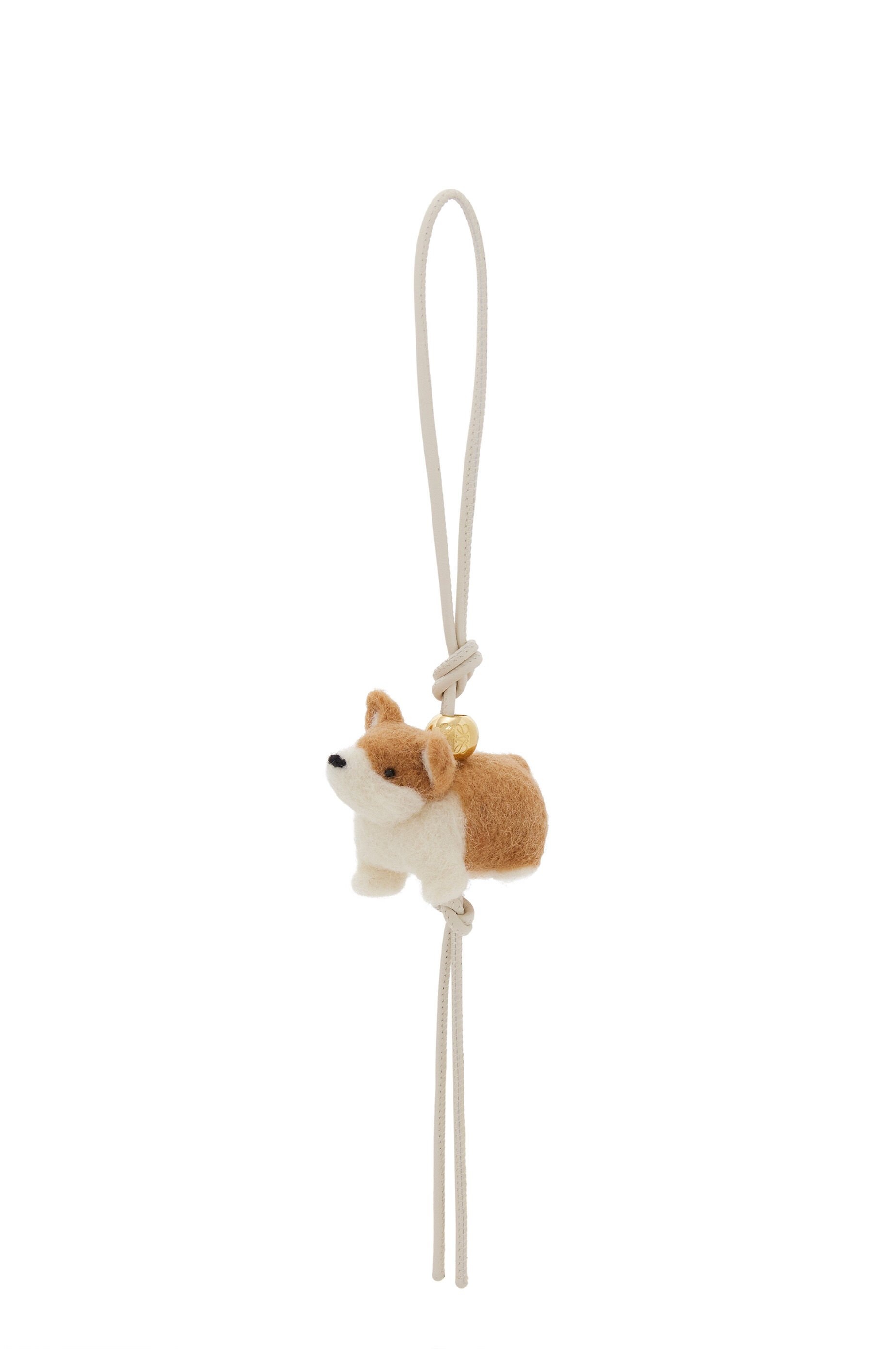 【関税&送料込】Loewe Multicolor Leather And Felt Corgi Key Loewe Corgi charm in felt and calfskin | REVERSIBLE
