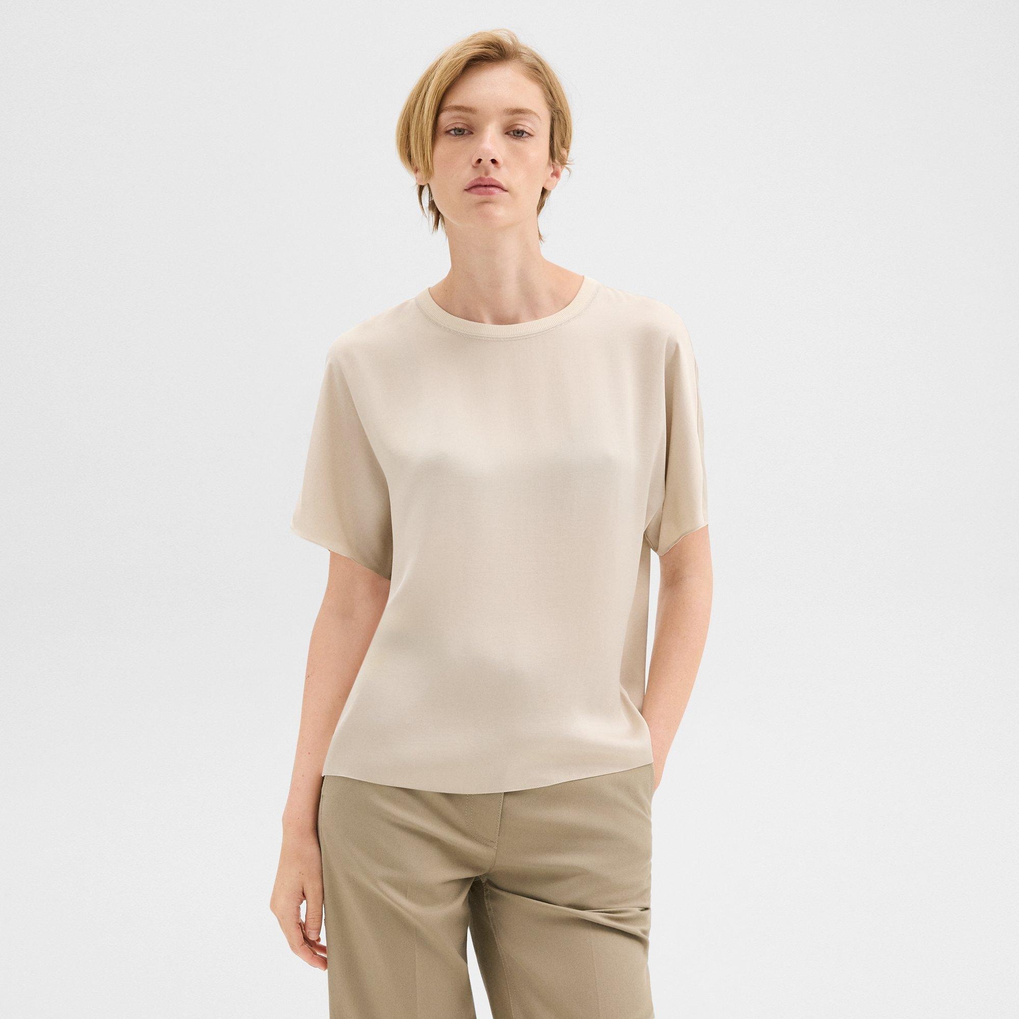 Dolman Sleeve Tee in Recycled Satin - 2