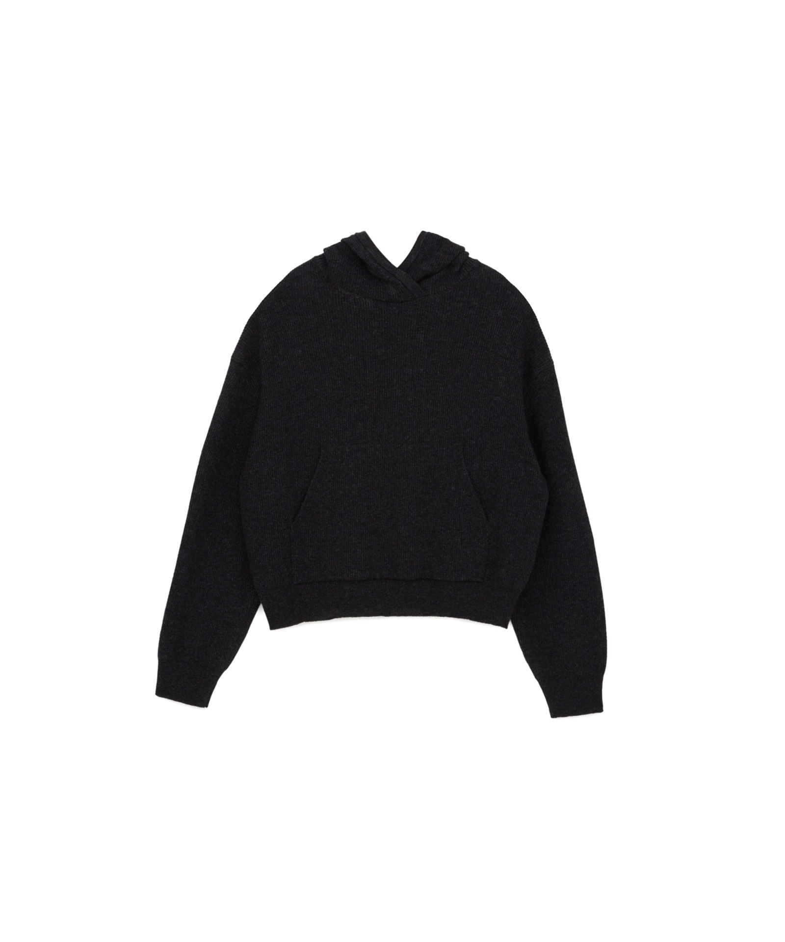 MOG - Cashmere blend knit hoodie - Charcoal - 1