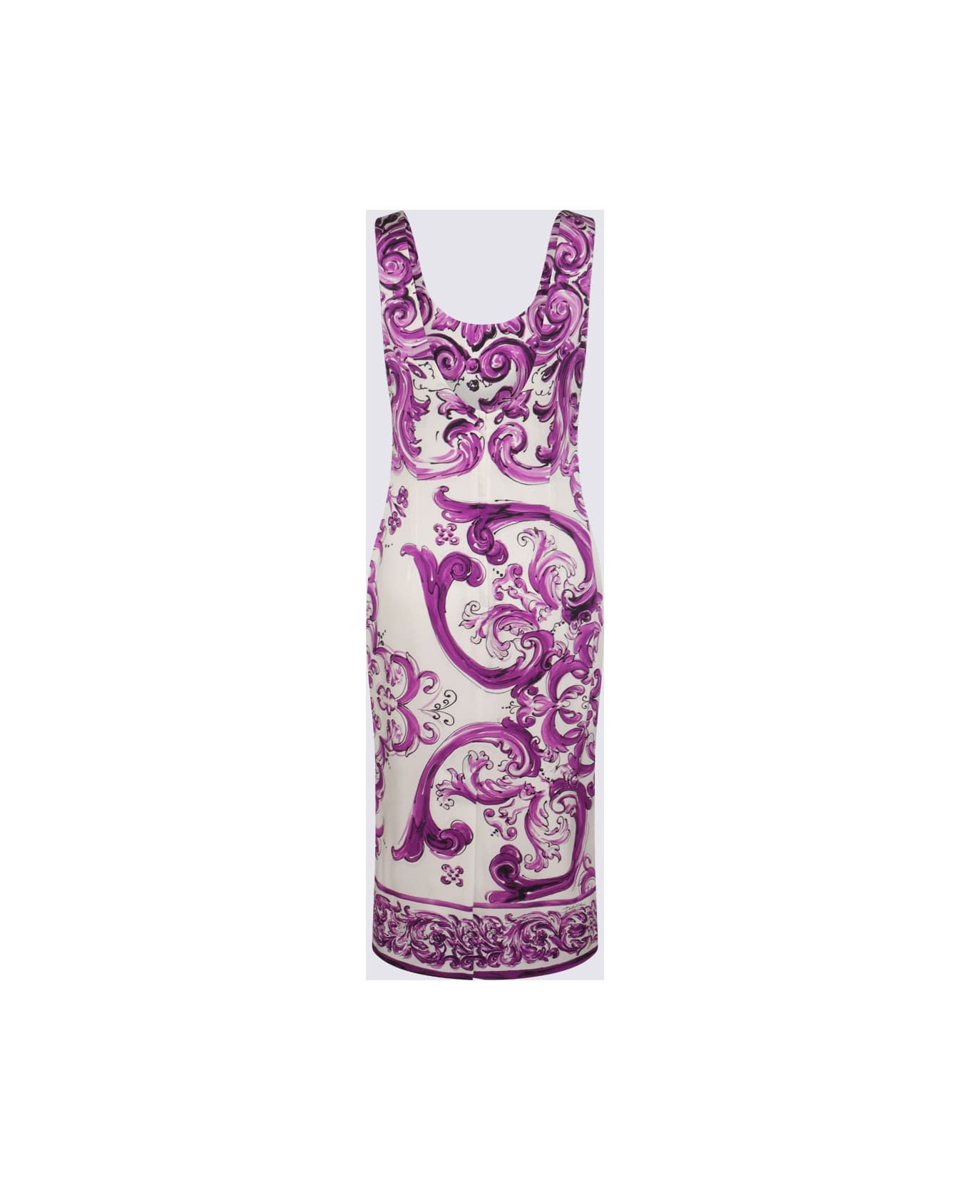 White And Purple Silk Dress - 2