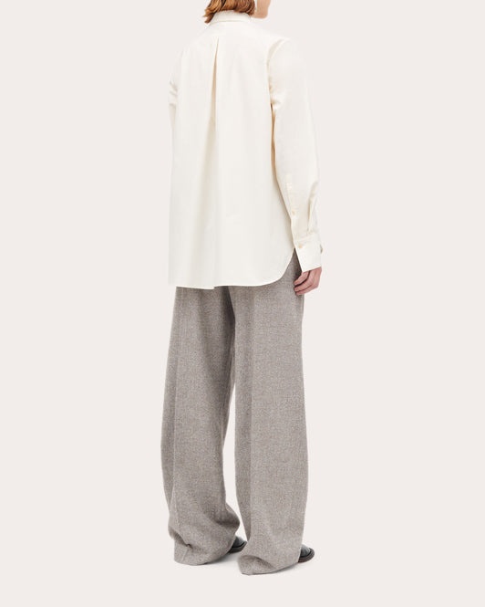 Pemma Pleated Herringbone Wool-Blend Pants - 3