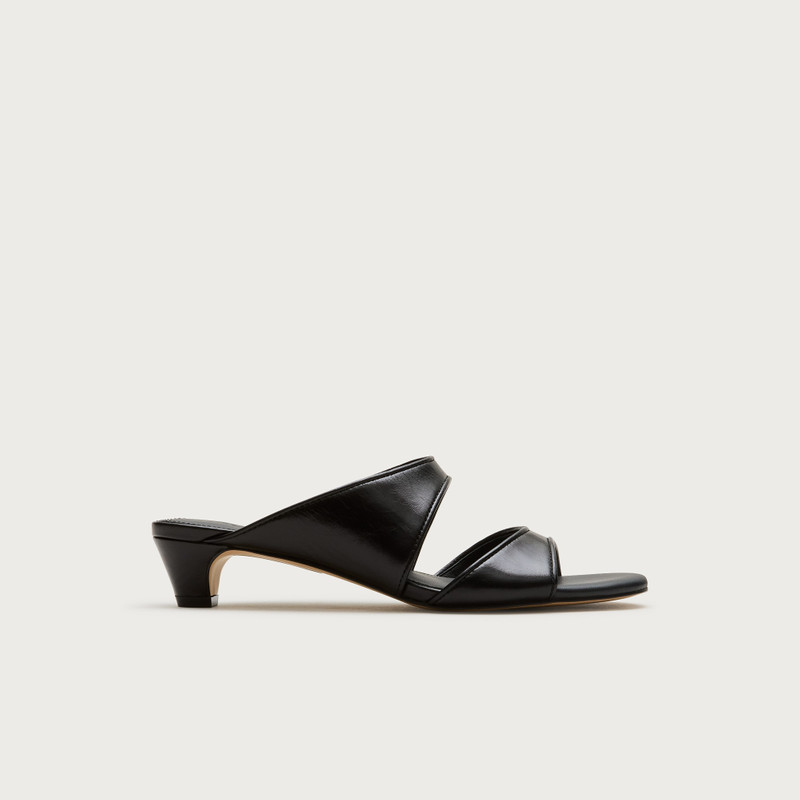 Double-strap kitten heels in Italian leather 3