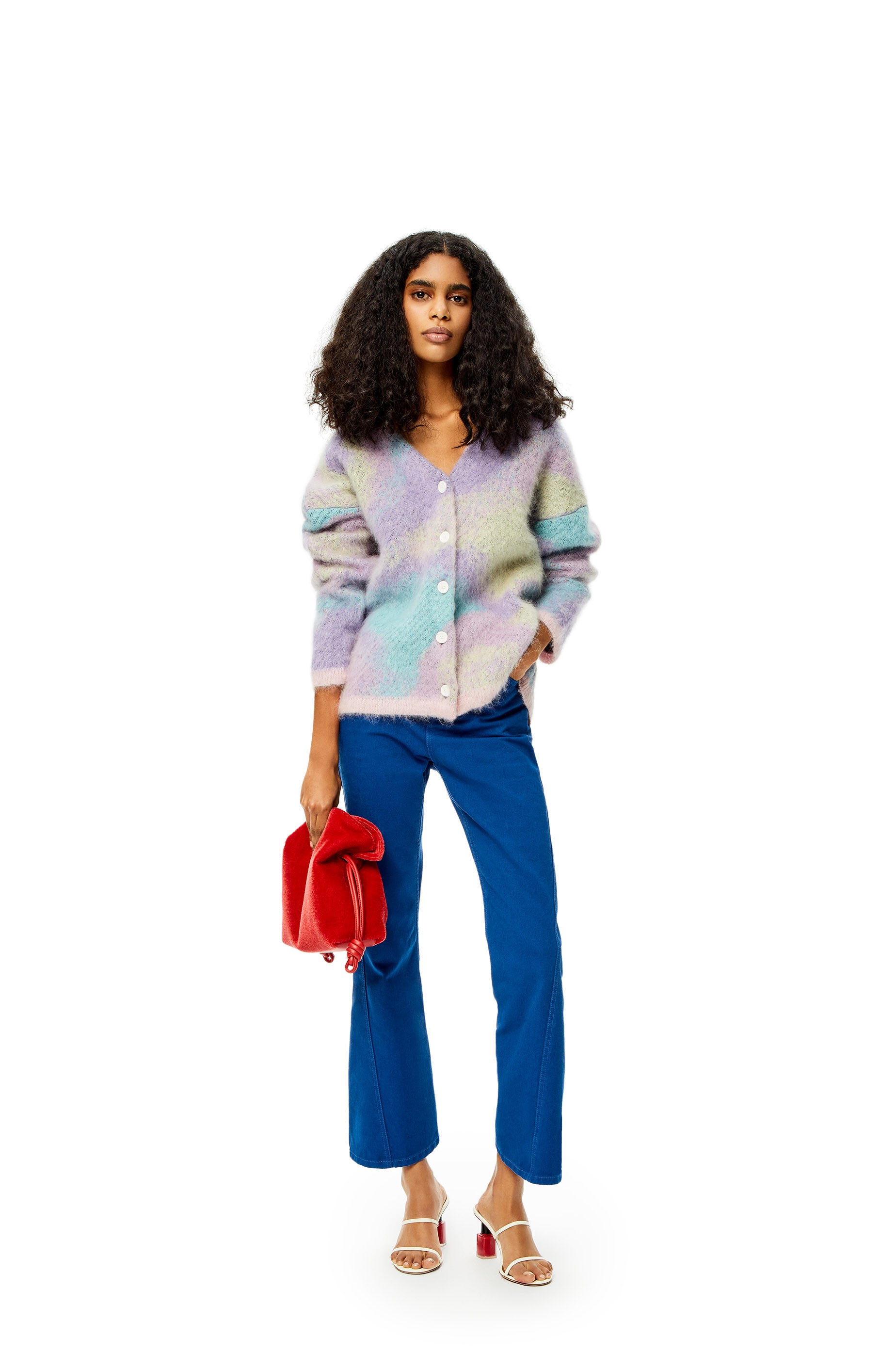 Unicorn jacquard cardigan in mohair - 2