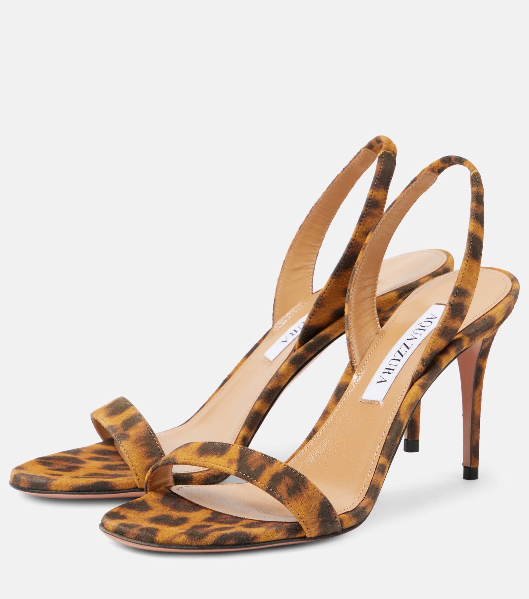 So Nude 85 leopard-print suede sandals - 5