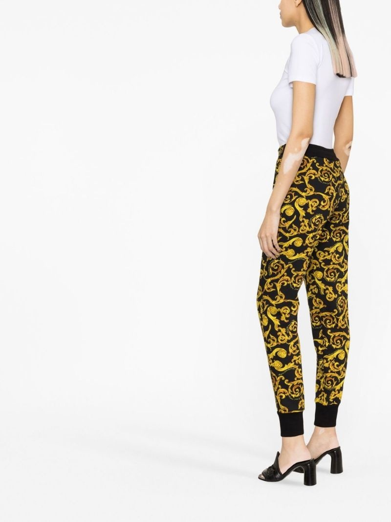 Barocco-print drawstring-waist trousers - 4