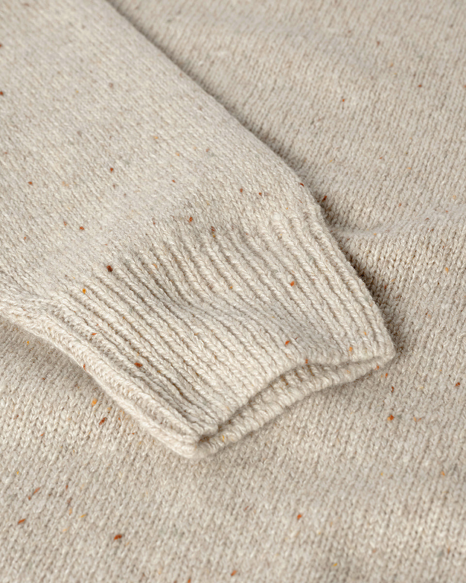 Cream Donegal Cashmere Marl Jumper - 6