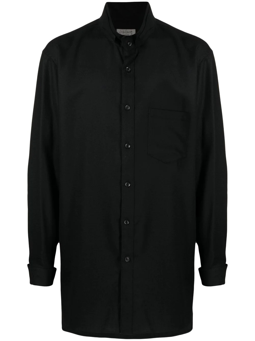 funnel-neck button-up shirt - 1