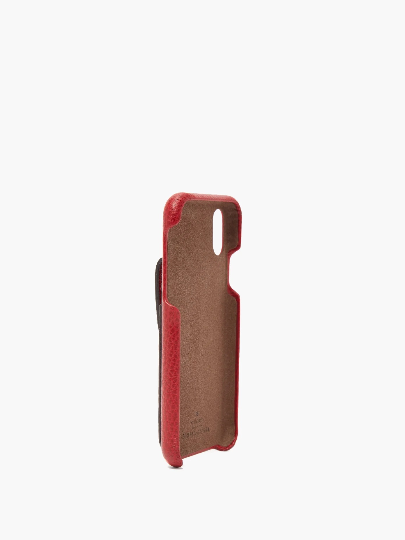 GG-plaque grained-leather iPhone X case - 4