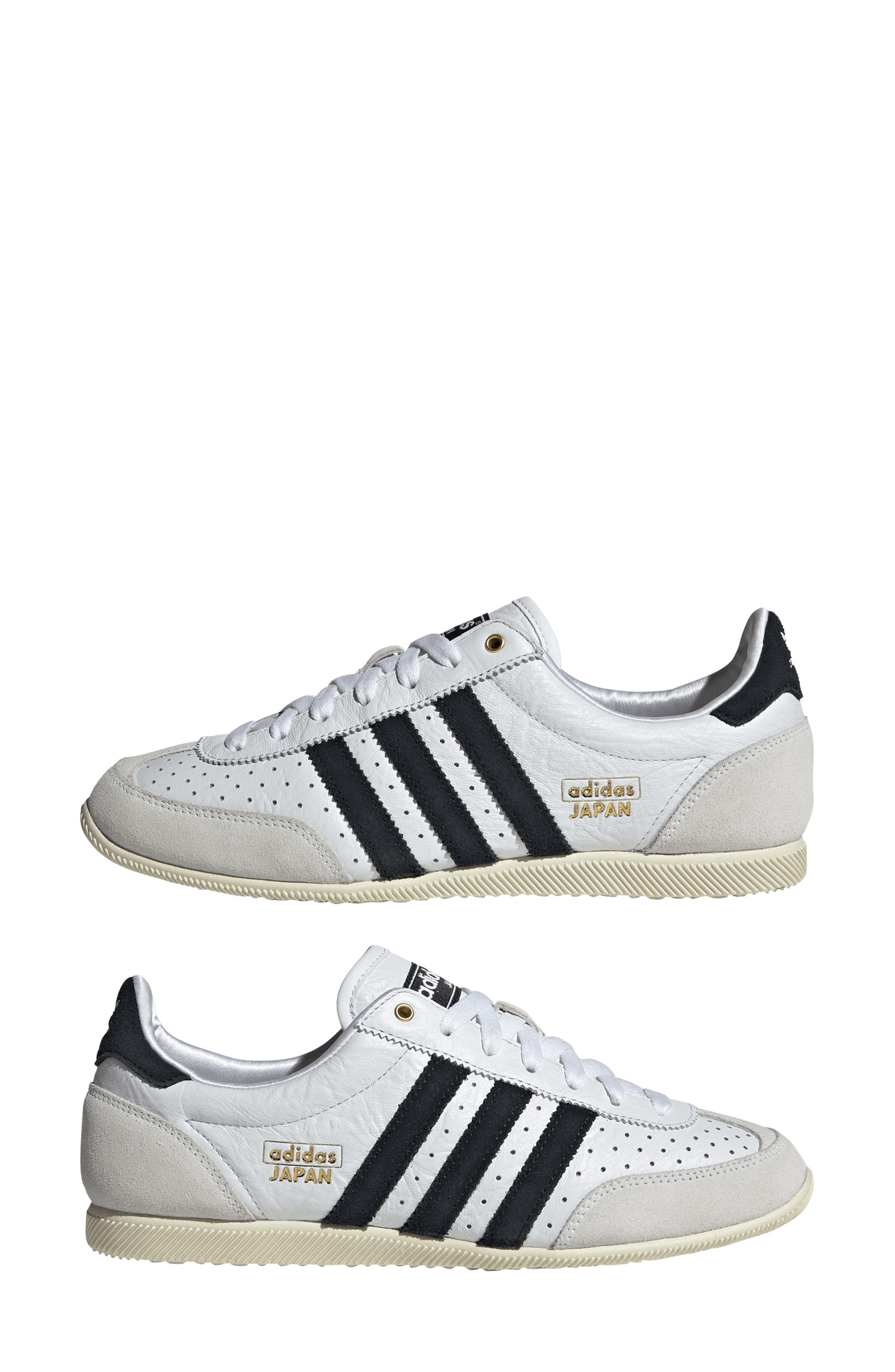 adidas Japan Low Top Sneaker in White/Core Black/Gold Met at Nordstrom - 9