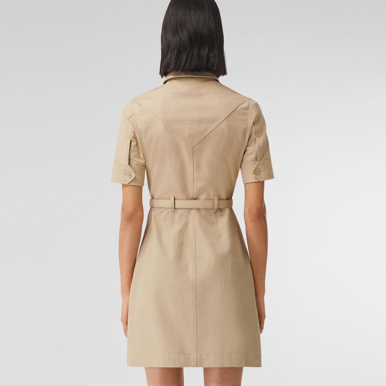 Short-sleeve Monogram Motif Cotton Dress - 4