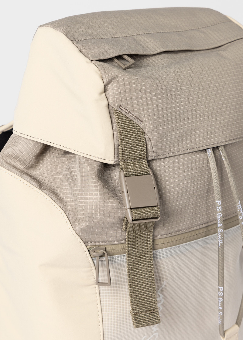 Beige Ripstop Panel Backpack 3