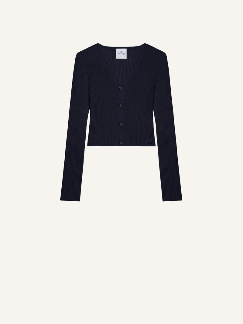 SOLAR CROPPED RIB CARDIGAN 1