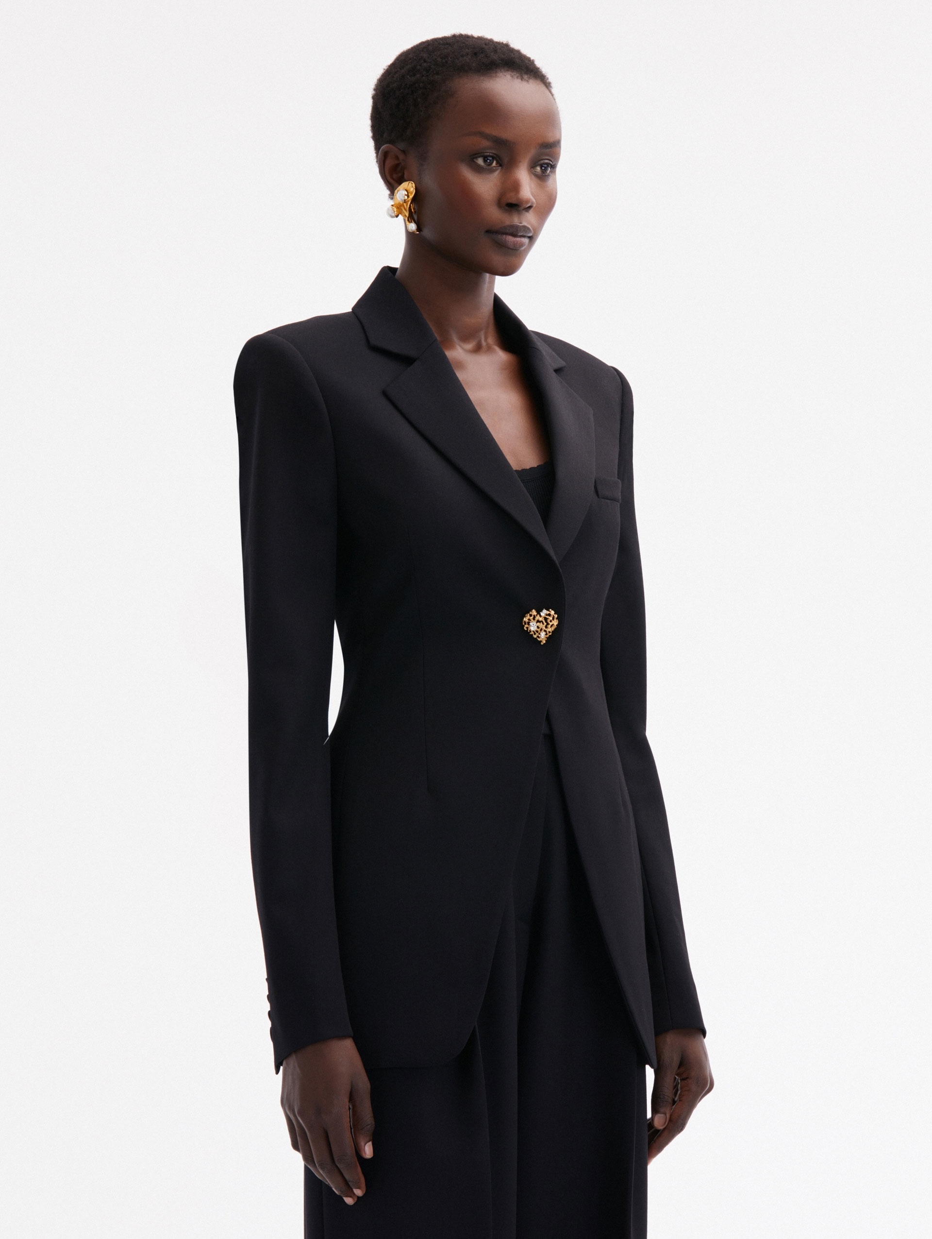 BUTTON DETAIL SINGLE-BREASTED BLAZER - 4