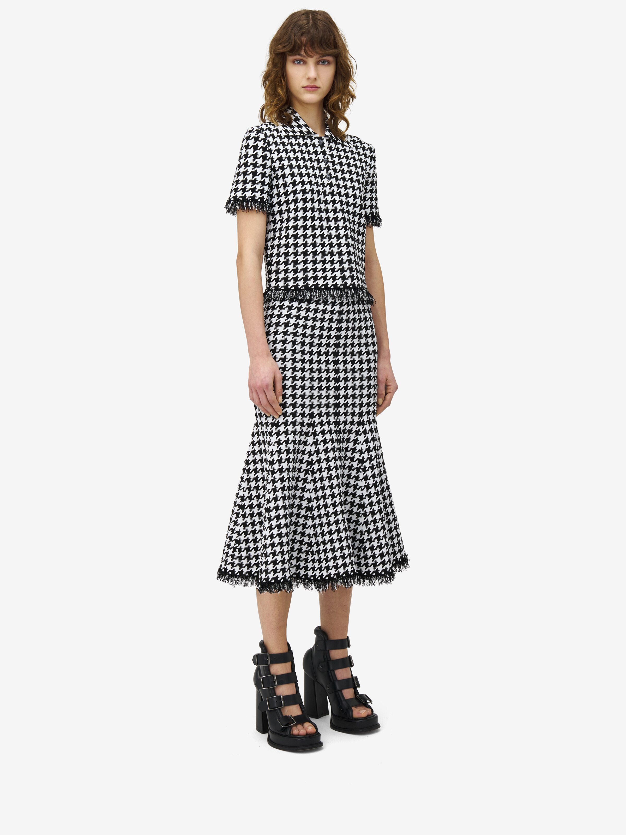 Houndstooth Polo Top - 4