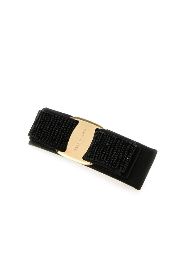 Black fabric hair clip - 2