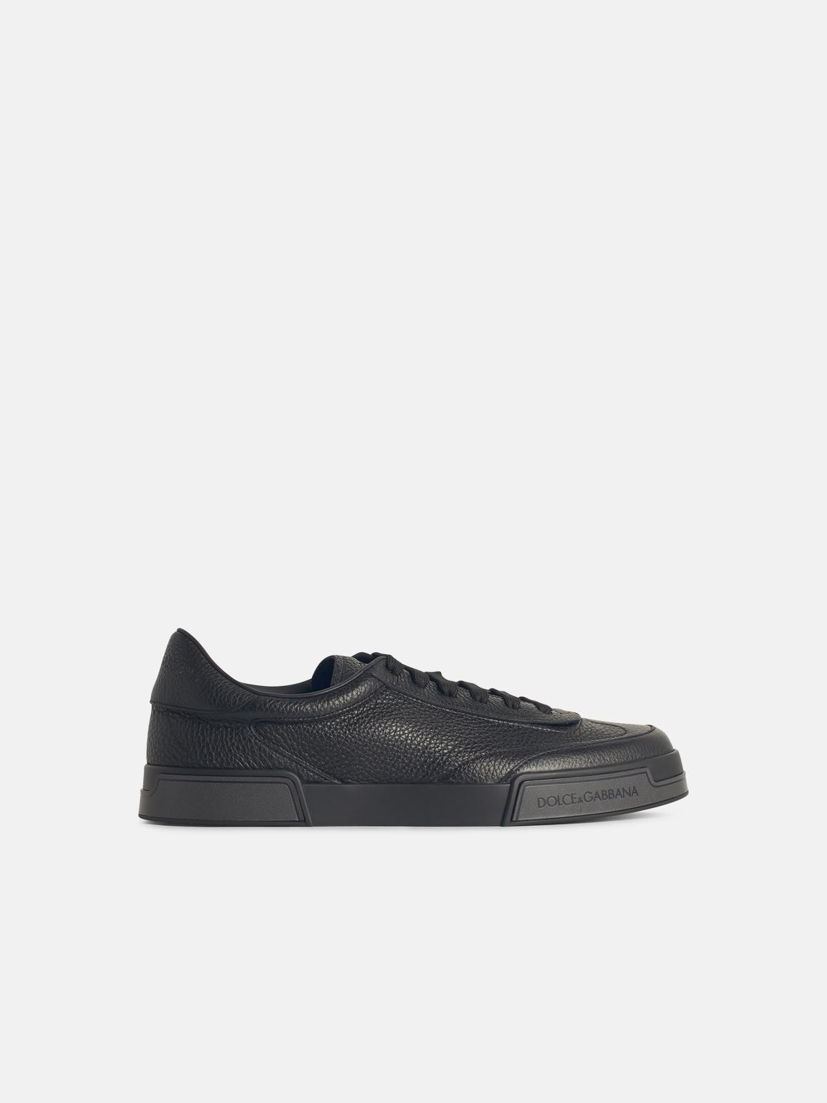 'PORTOFINO' BLACK LEATHER SNEAKERS - 1