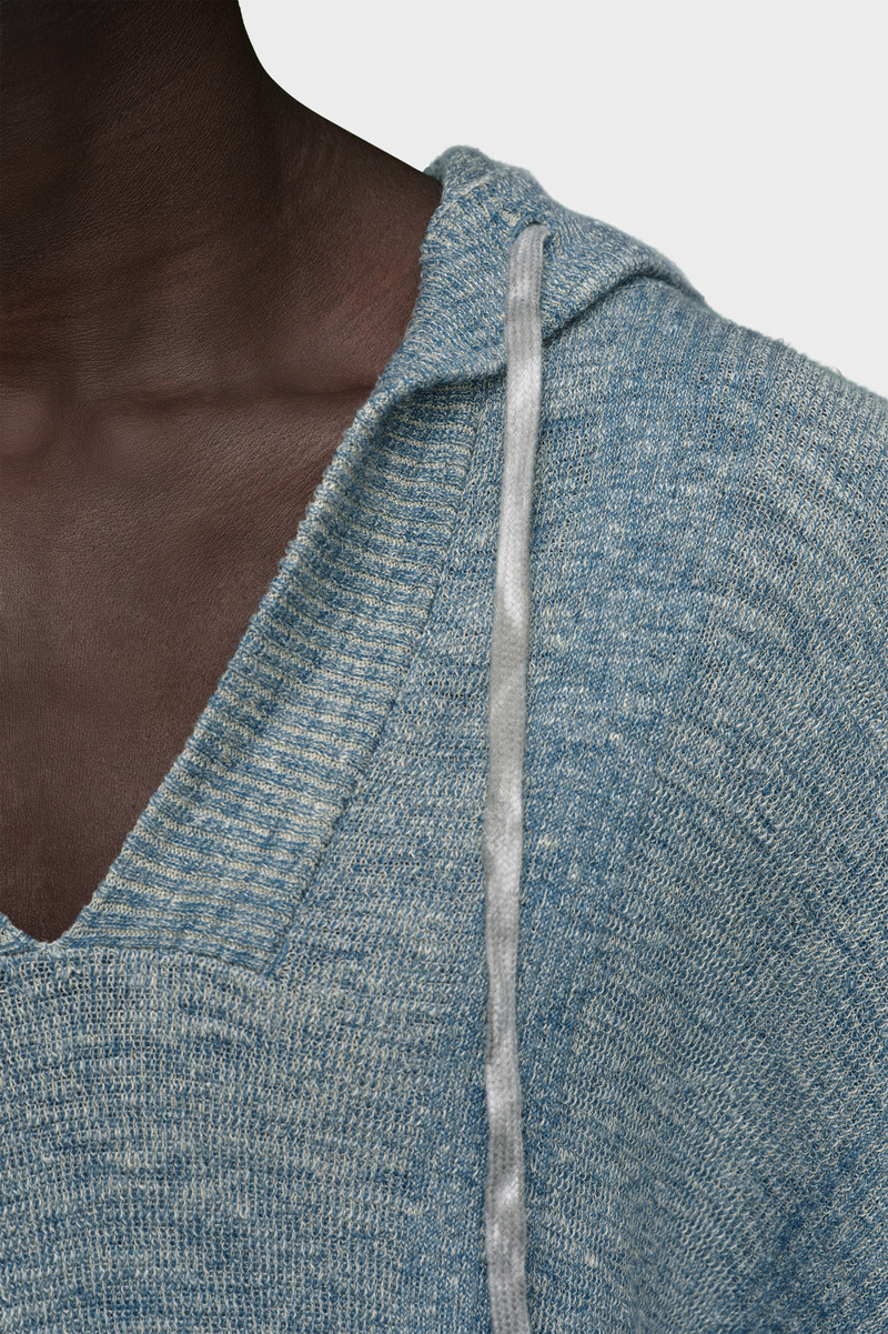 Summer chiné knit hoodie 5