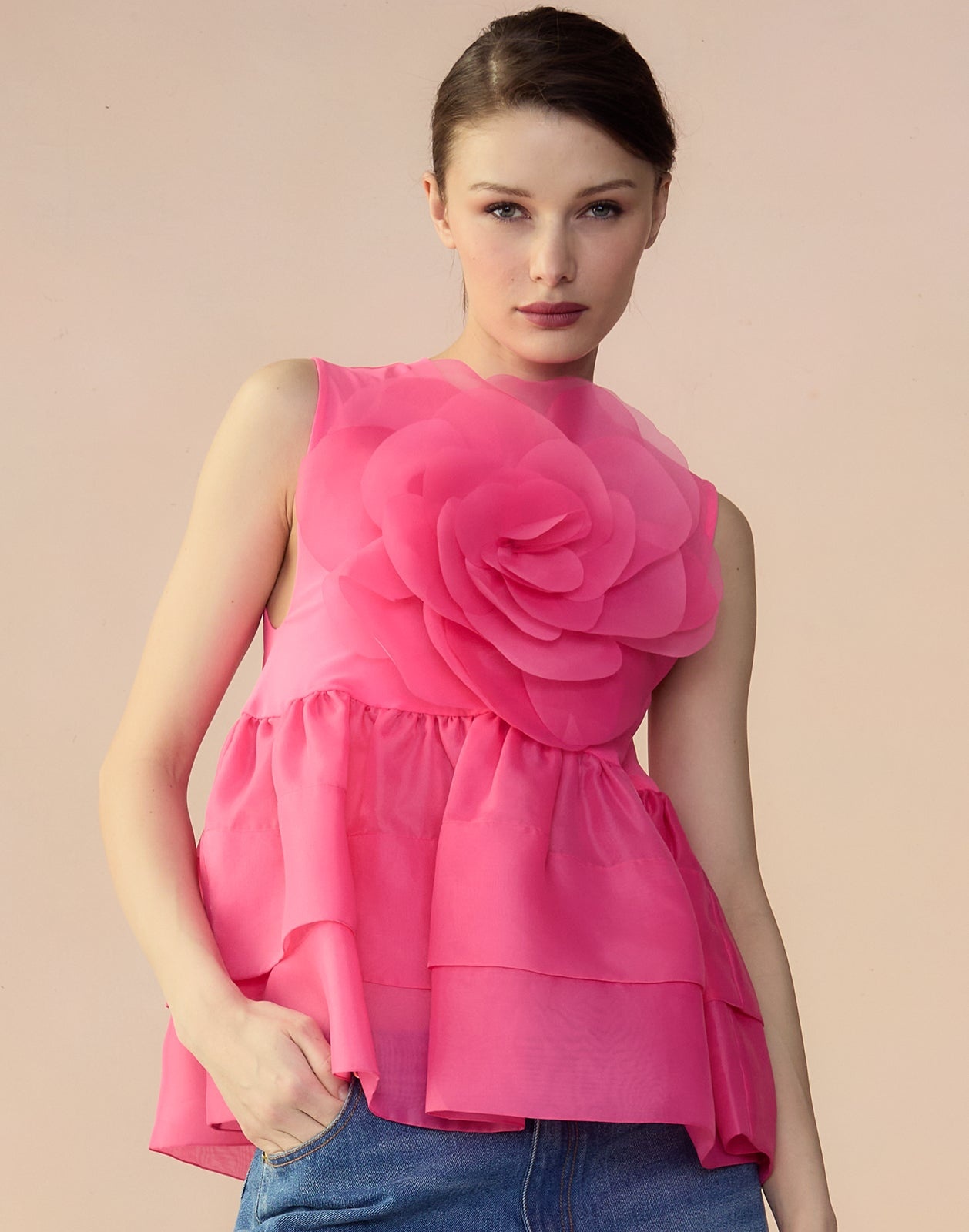Chloe Organza Flower Top - 4