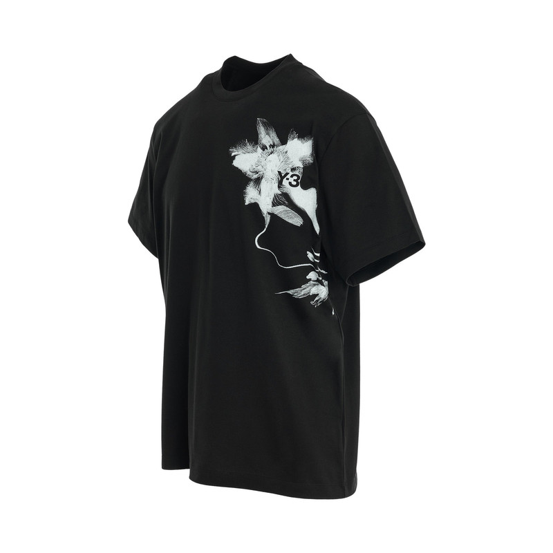 Y-3 Flower Graphic T-Shirt in Black outlook