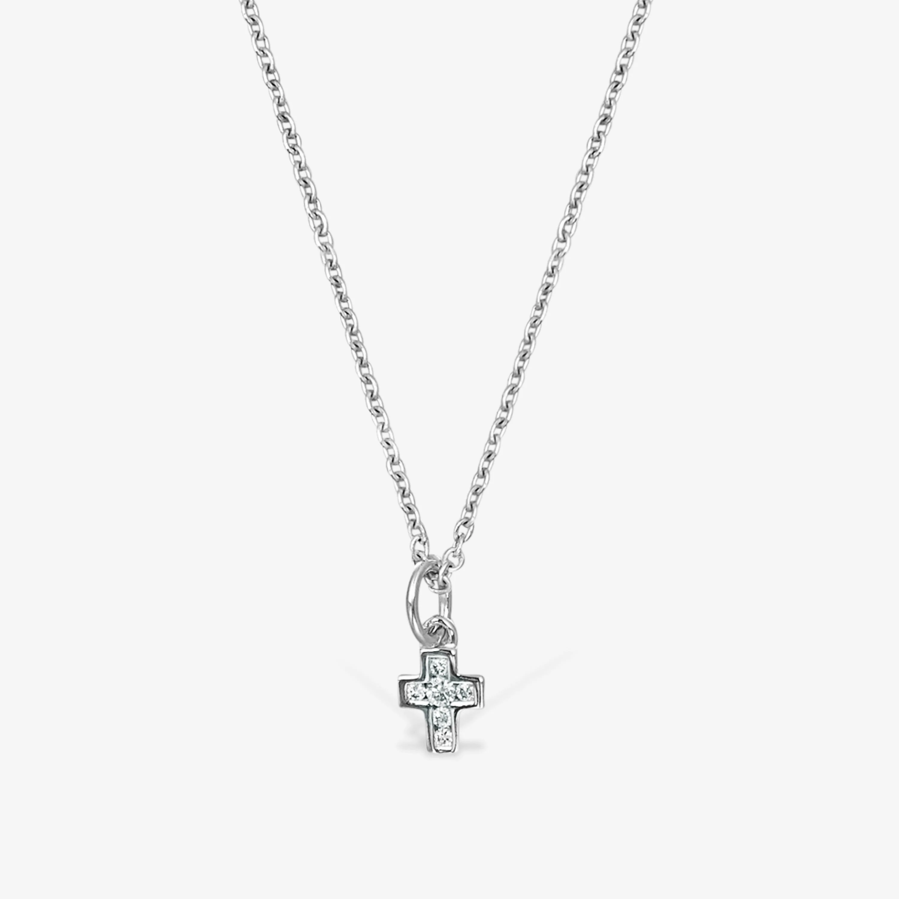 Les Classiques Cross Necklace in 18K white gold with Diamonds - 1