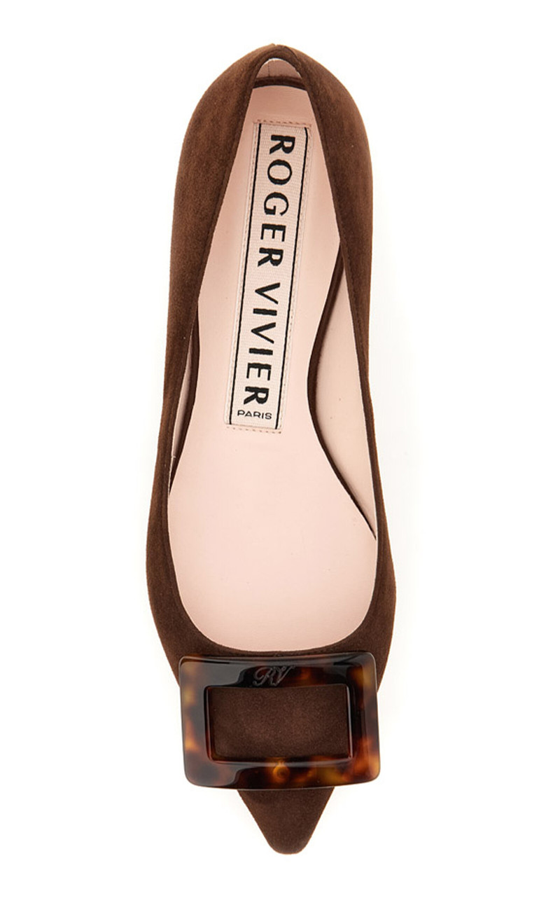 Roger Vivier Gommettine Leather Ballet Flats brown outlook