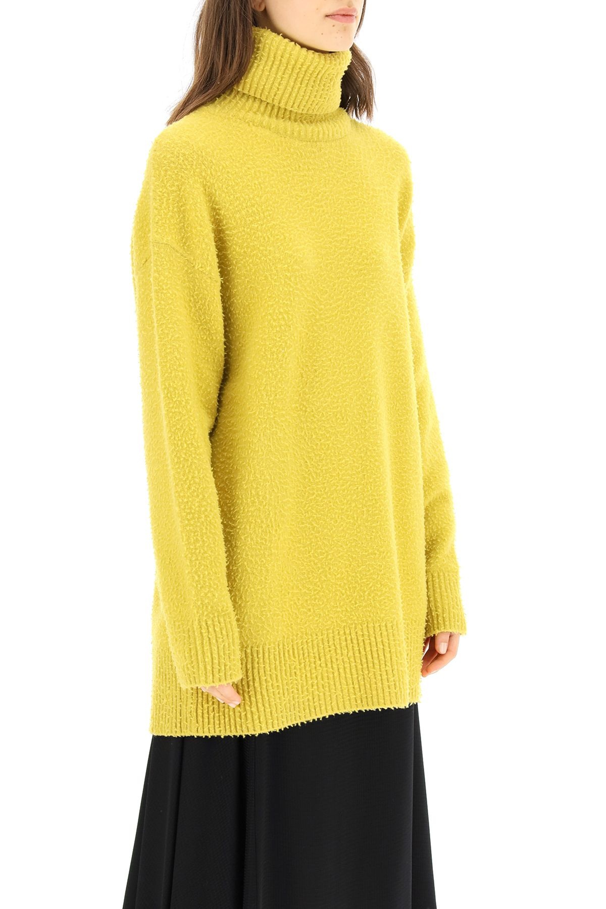 HIGH NECK SWEATER IN WOOL AND ANGORA - 3