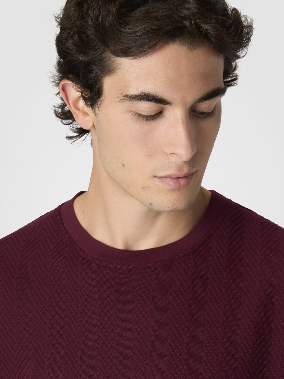 Crew Neck T-Shirt in Cotton-Viscose Raschel - 5
