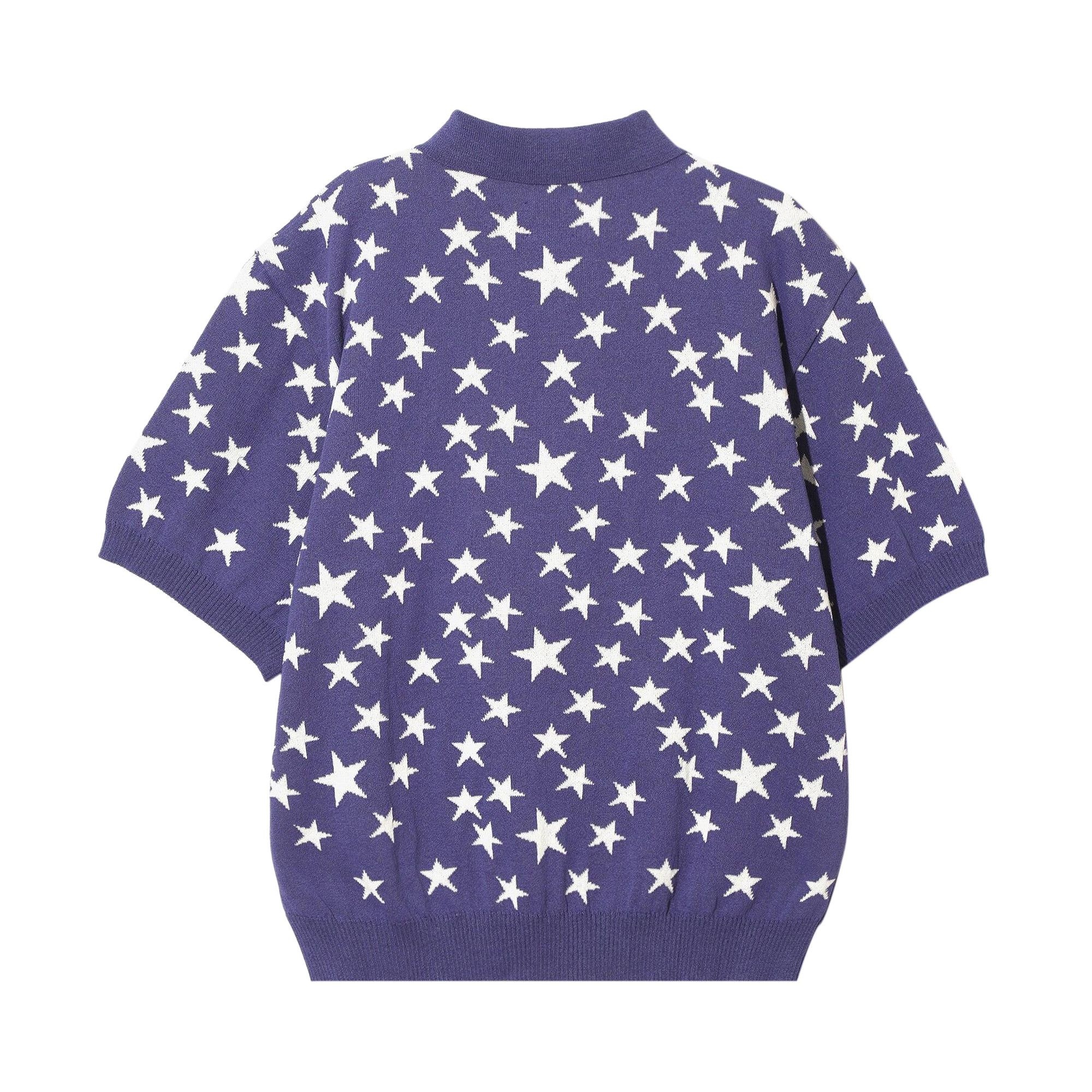 Needles Short-Sleeve Polo Sweater 'Purple' - 2